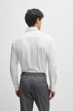 Chemise BOSS Slim Fit Jersey Stretch Performant Blanc