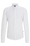 Chemise BOSS Slim Fit Jersey Stretch Performant Blanc