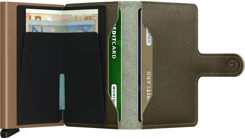 Porte cartes SECRID Miniwallet Saffiano Olive