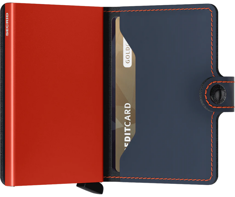 Porte cartes SECRID Miniwallet Matte Night-Blue/Orange